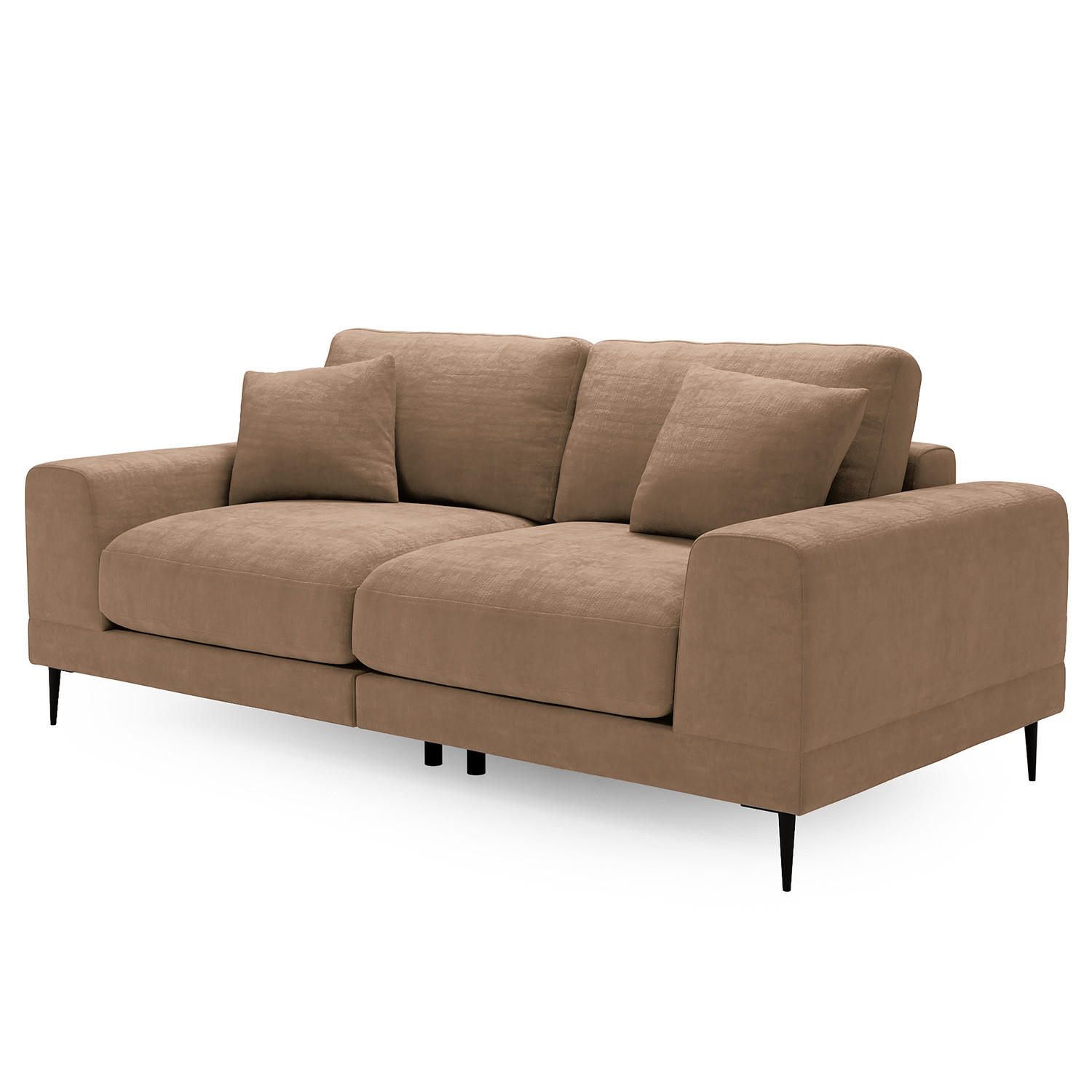 3-SITZER SOFA - Taupe, Textil (243/92/103cm) - home24