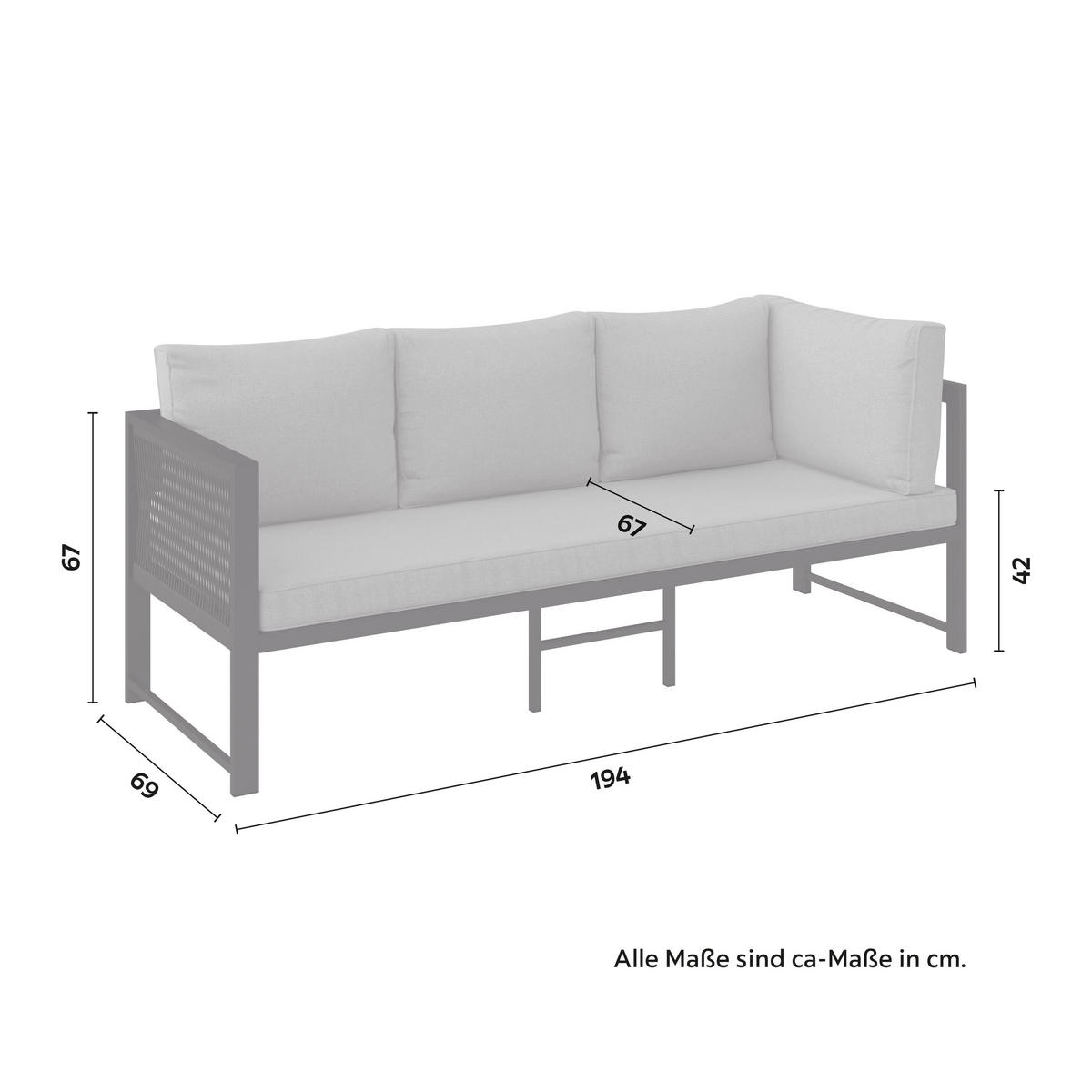 DININGLOUNGESET Pergolina Cremeweiß Metall/Outdoorstoff - Creme, Metall - Bessagi Garden