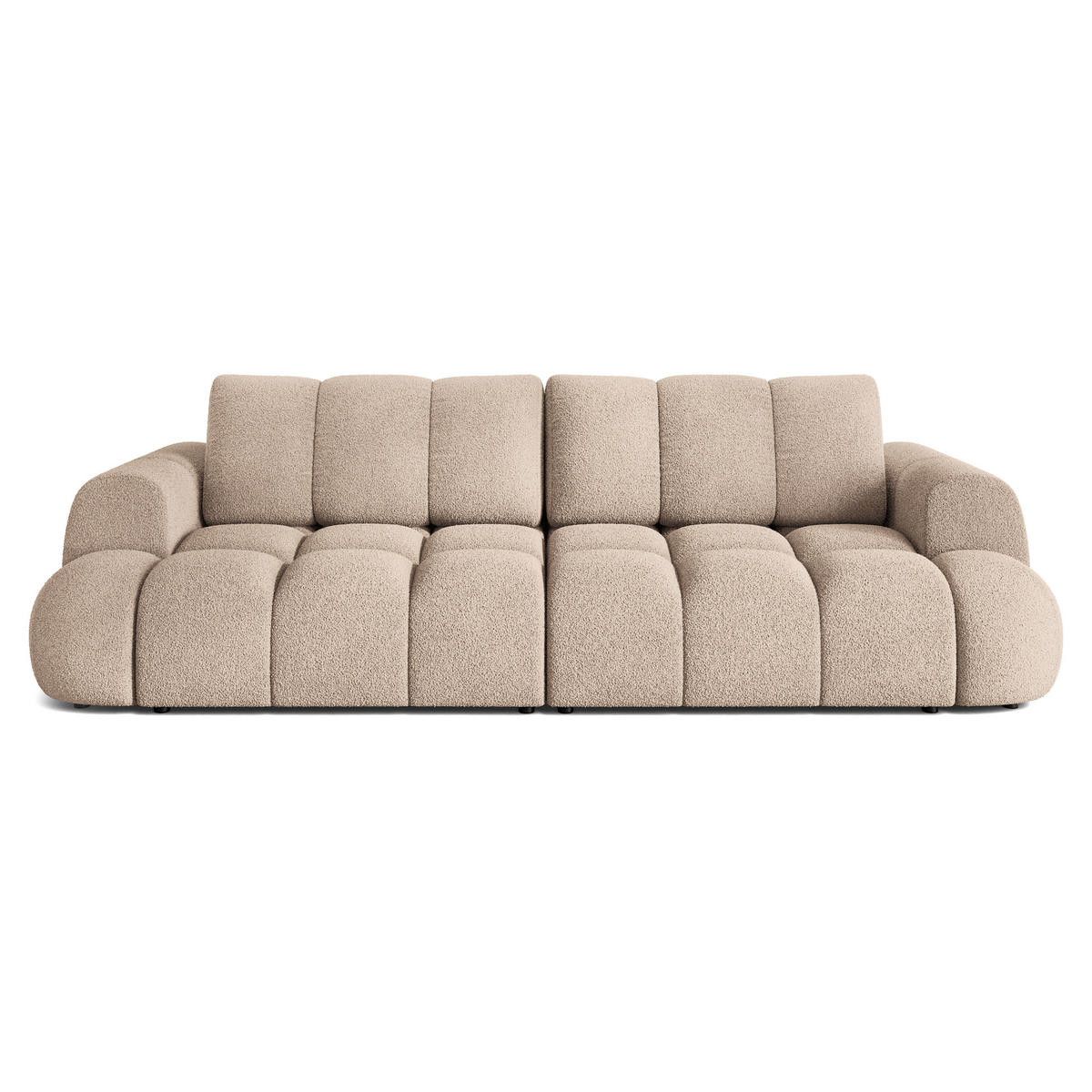 BETTSOFA DAFNE Beige Bucle-Stoff mit Schlaffunktion - Beige, Textil (300/88/113cm) - MASSENO