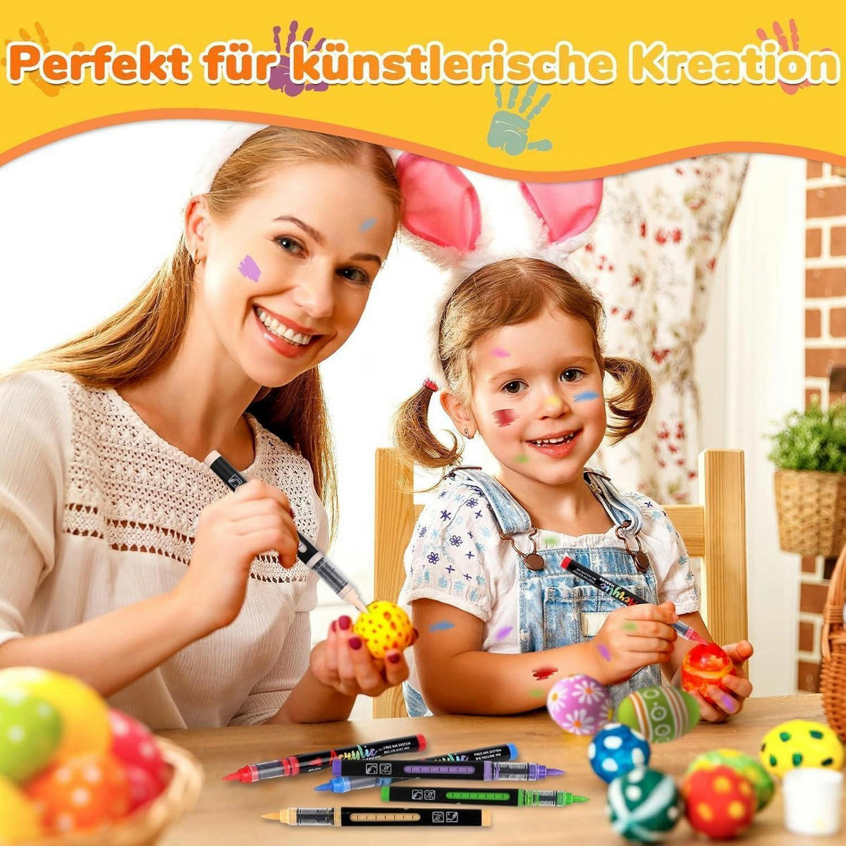ACRYL Marker Set 48 Farben Pinselspitze - Multicolor, Kunststoff (10/10/15cm)