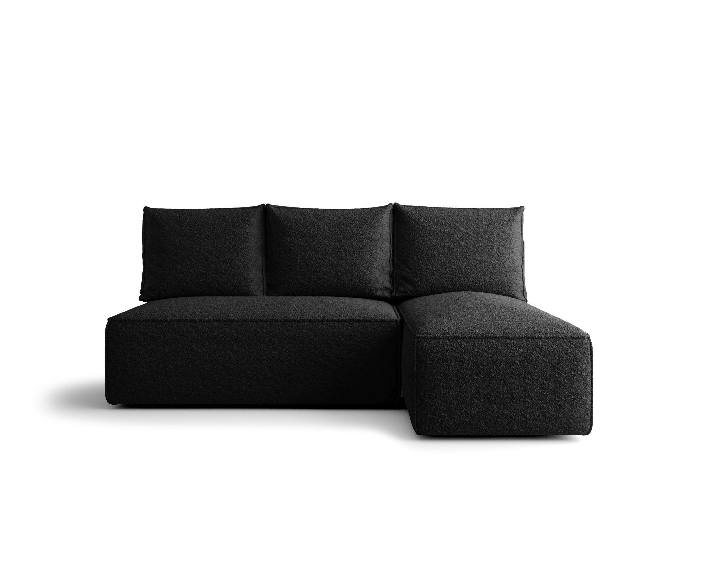 ECKSOFA mit Schlaffunktion SAVIO MINI Quelle 100 Rechts - Schwarz, Textil (200/140cm) - Bedante