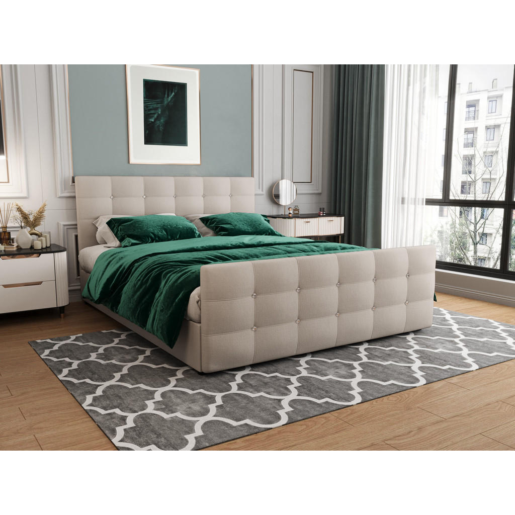 Thumbnail - Bedante Boxbett, Beige, Textil, Höhe ca. 19 cm, 160x200 cm, Oeko-Tex® Standard 100, Schlafzimmer, Betten, Boxspringbette...
