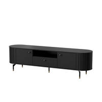 TV-SCHRANK Zante Schwarz mit Schublade - Schwarz, Holzwerkstoff (180/49/40cm) - Bettso