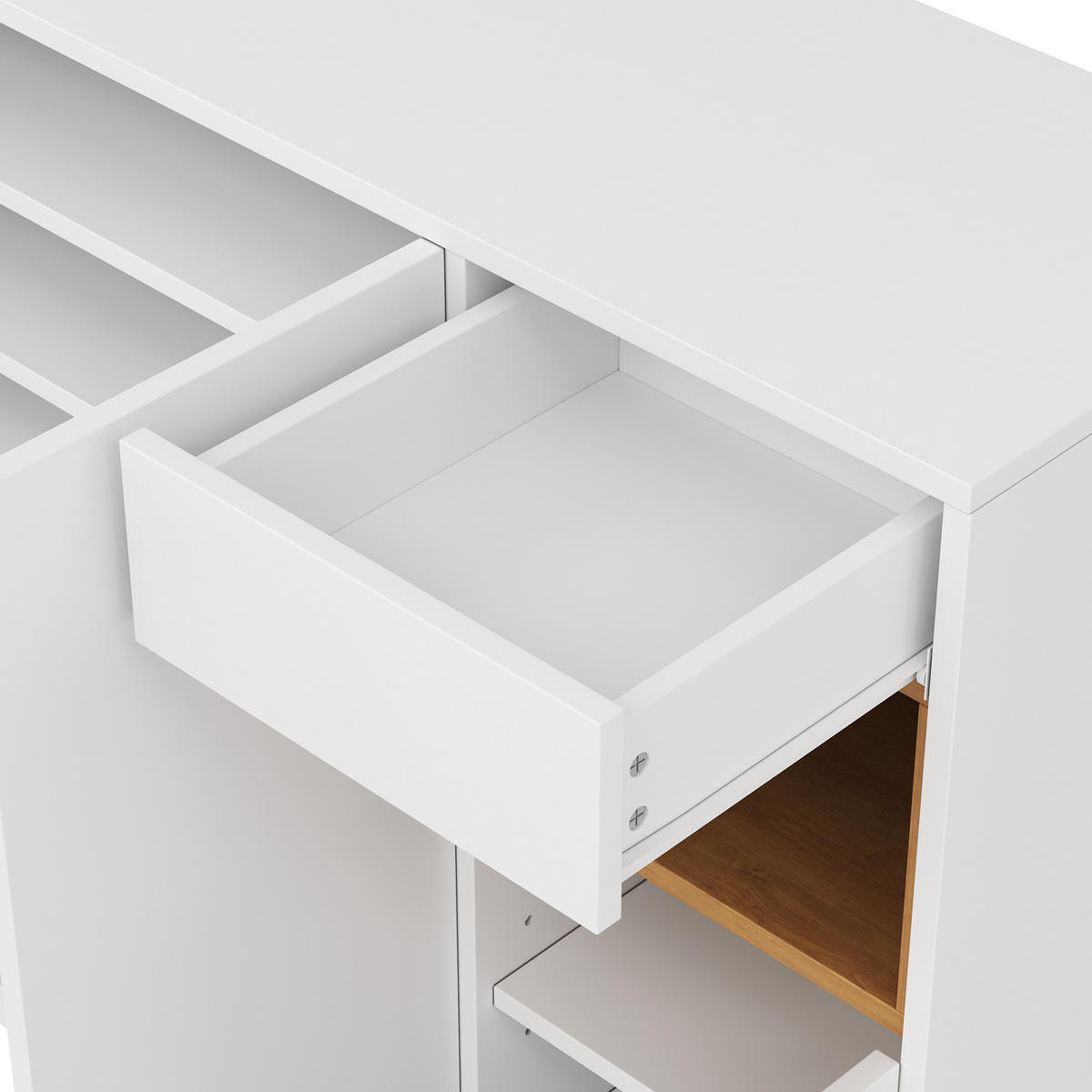 SCHUHSCHRANK 1 Schublade Weiß Naturholz Verstellbare Böden - Multicolor, Holzwerkstoff (39.5/100.5/105cm) - FLIEKS