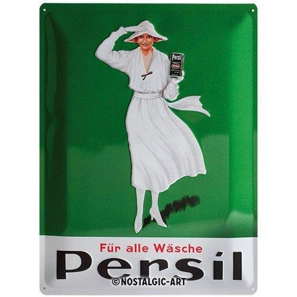 BLECHSCHILD 30/40 cm Persil Weiße Dame Grün - Multicolor, Metall (30/40/0.2cm) - Nostalgic-Art