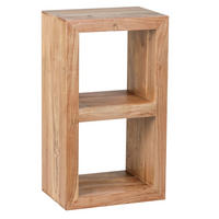 REGAL Massivholz Akazie Rustikal Handgefertigt, Beige 50x35x88 cm - Beige, Holz (50/88/35cm) - KADIMA DESIGN
