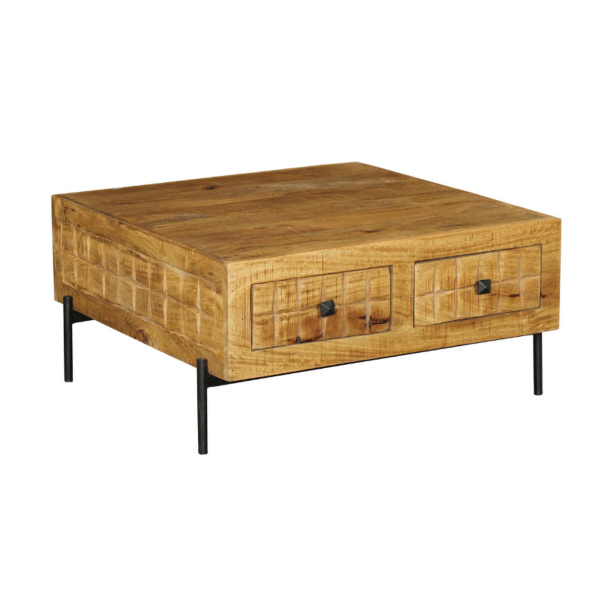 COUCHTISCH Savion Mangoholz 80 cm / 80 cm Natur - Naturfarben, Holz (80/80/40cm)