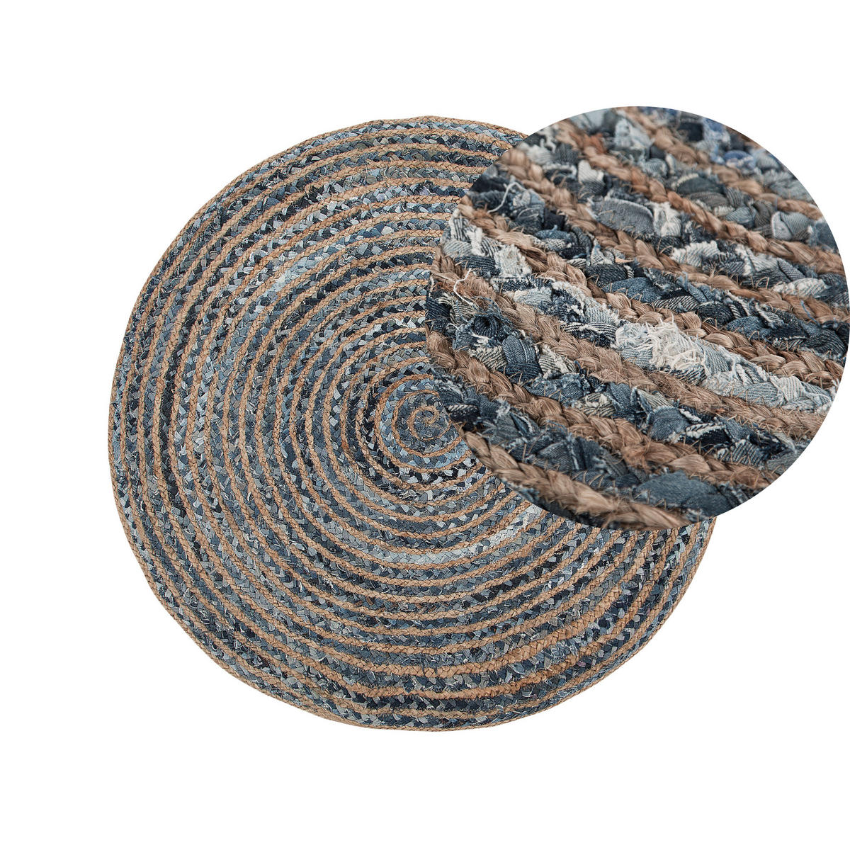 KURZFLOR-TEPPICH Maslak 120/120 cm - Grau, Naturmaterialen (120/120cm) - Beliani