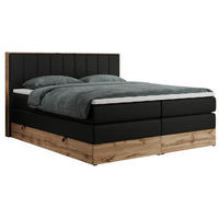 BOXSPRINGBETT BELLISSIMO KING 180/200 Schwarz Kunstleder - H3 - Schwarz, Holz/Textil (180/200cm) - MKS