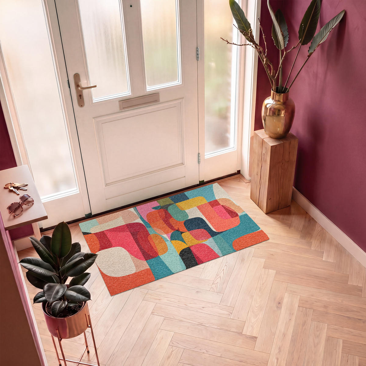 ROHOŽKA Tvary - barevné - abstraktní - letadla 120x80 cm - různobarevná, textil/umělá hmota (120/0.4cm) - MuchoWow