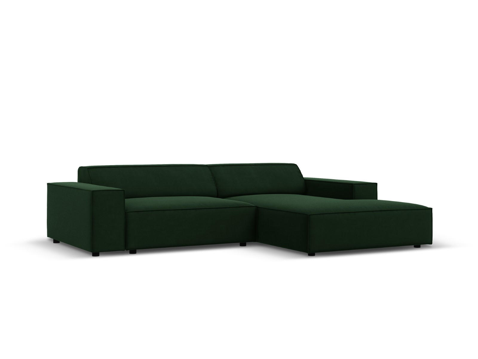 MODULARES-ECKSOFA rechts Jodie aus Samt flaschengrün 3 Sitzplätze - Dunkelgrün, Textil (166/224cm) - Micadoni