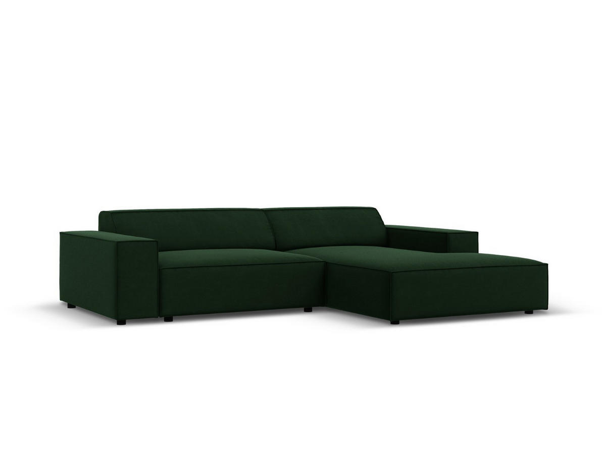MODULARES-ECKSOFA rechts Jodie aus Samt flaschengrün 3 Sitzplätze - Dunkelgrün, Textil (166/224cm) - Micadoni