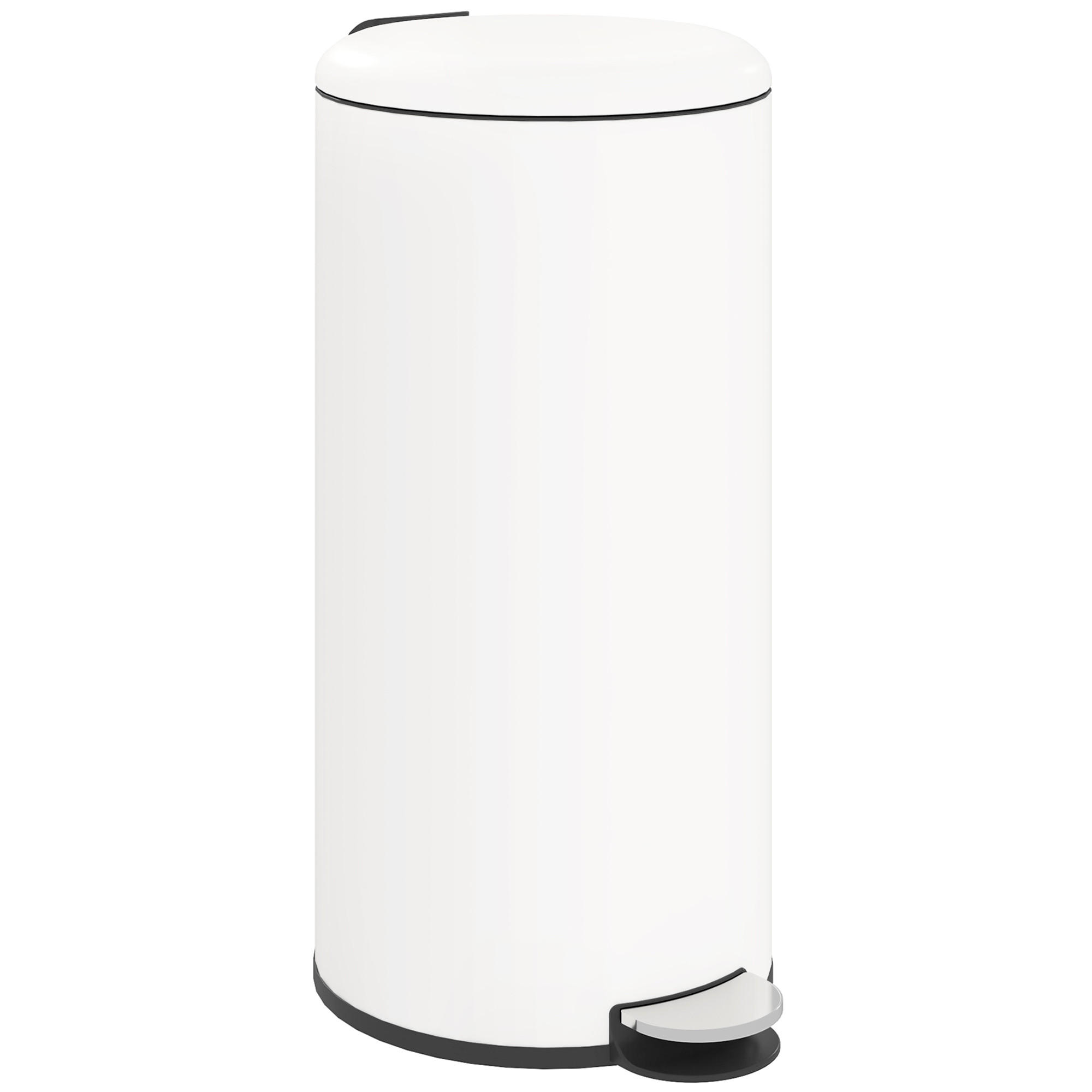 MÜLLEIMER 30L Treteimer, Metall, 36 x 30 x 63,5 cm - Weiß, Kunststoff (36/63.5/30cm) - HOMCOM