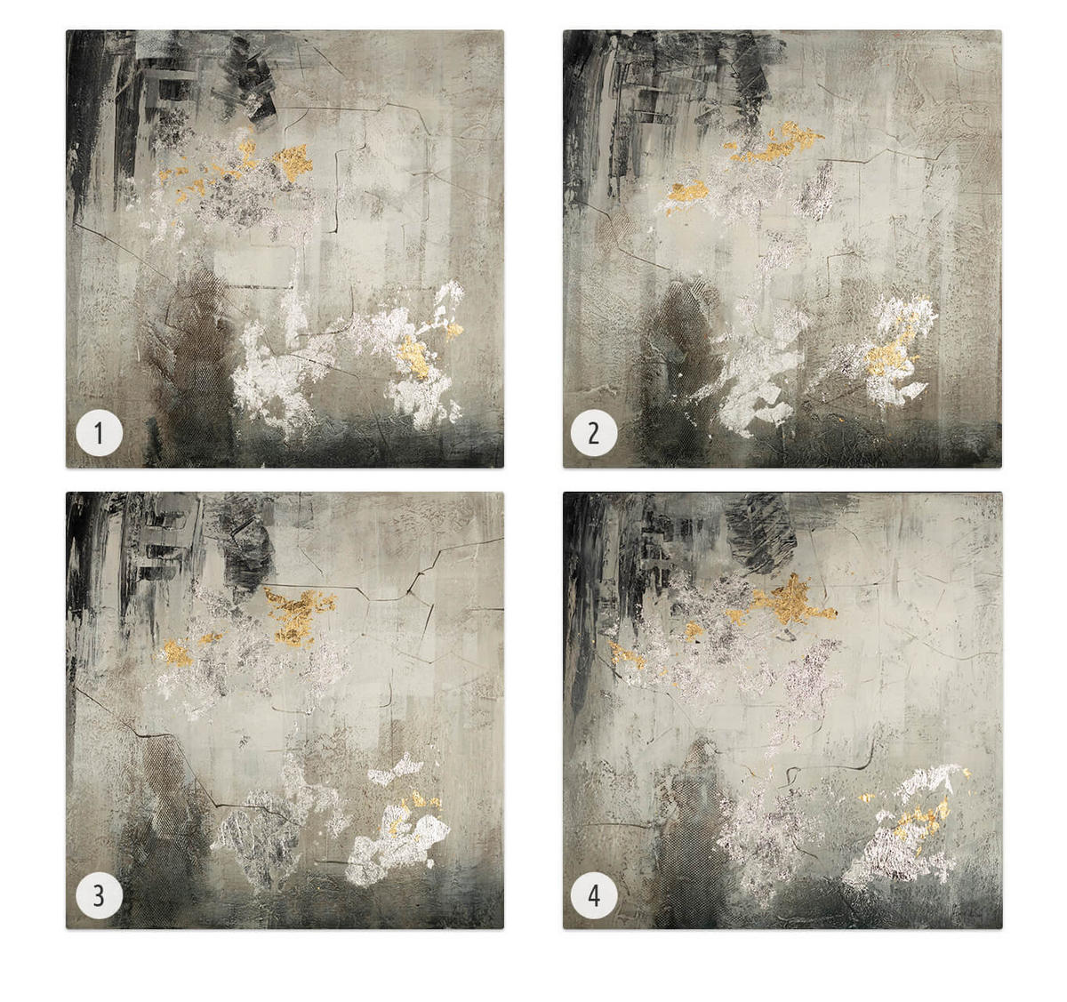 ÖLGEMÄLDE 80/80 cm - Grau, Holz/Textil (80/80cm) - KUNSTLOFT