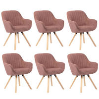 ESSZIMMERSTÜHLE Matera 6er-Set - Altrosa/Rosa, Naturmaterialien/Textil (59/89/61cm) - Mr. Deko