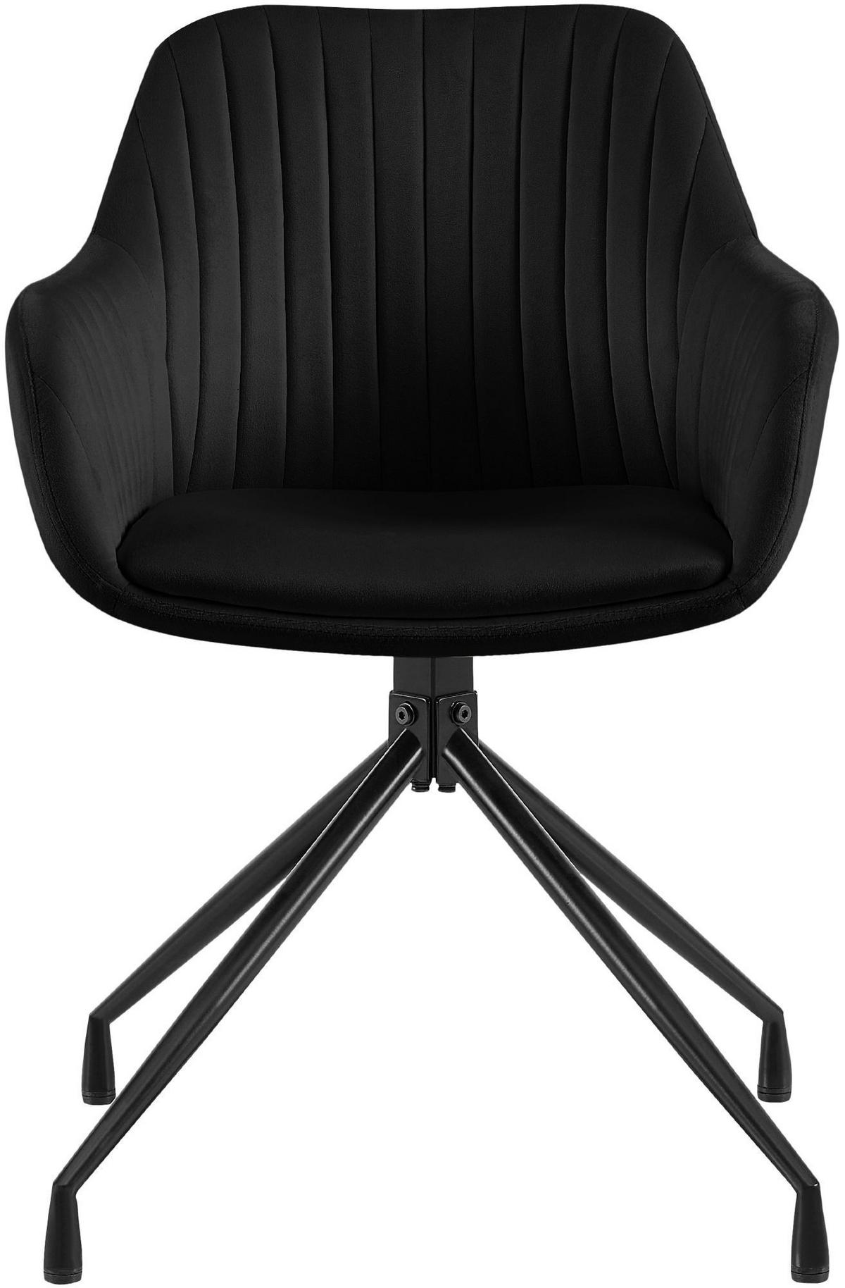ESSZIMMERSTUHL Welby 81x58x58 cm schwarz - Schwarz, Textil (58/81/58cm) - furnicato