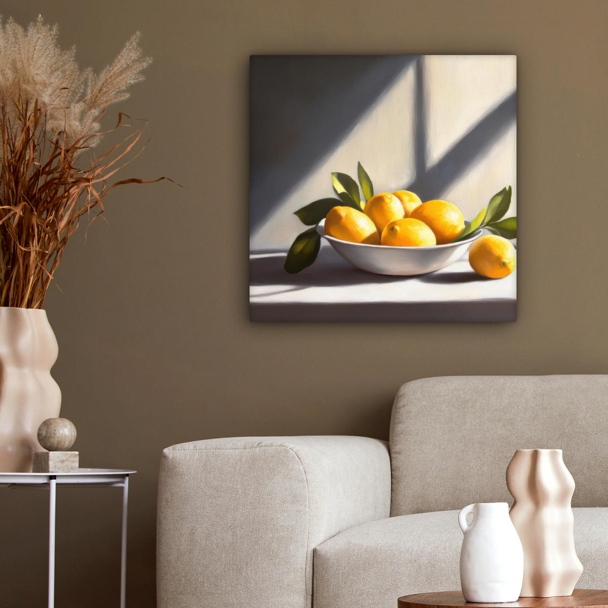 LEINWANDBILD Zitronen - Stilleben - Gelb 50x50 cm - Gelb, Textil (50/50cm) - MuchoWow