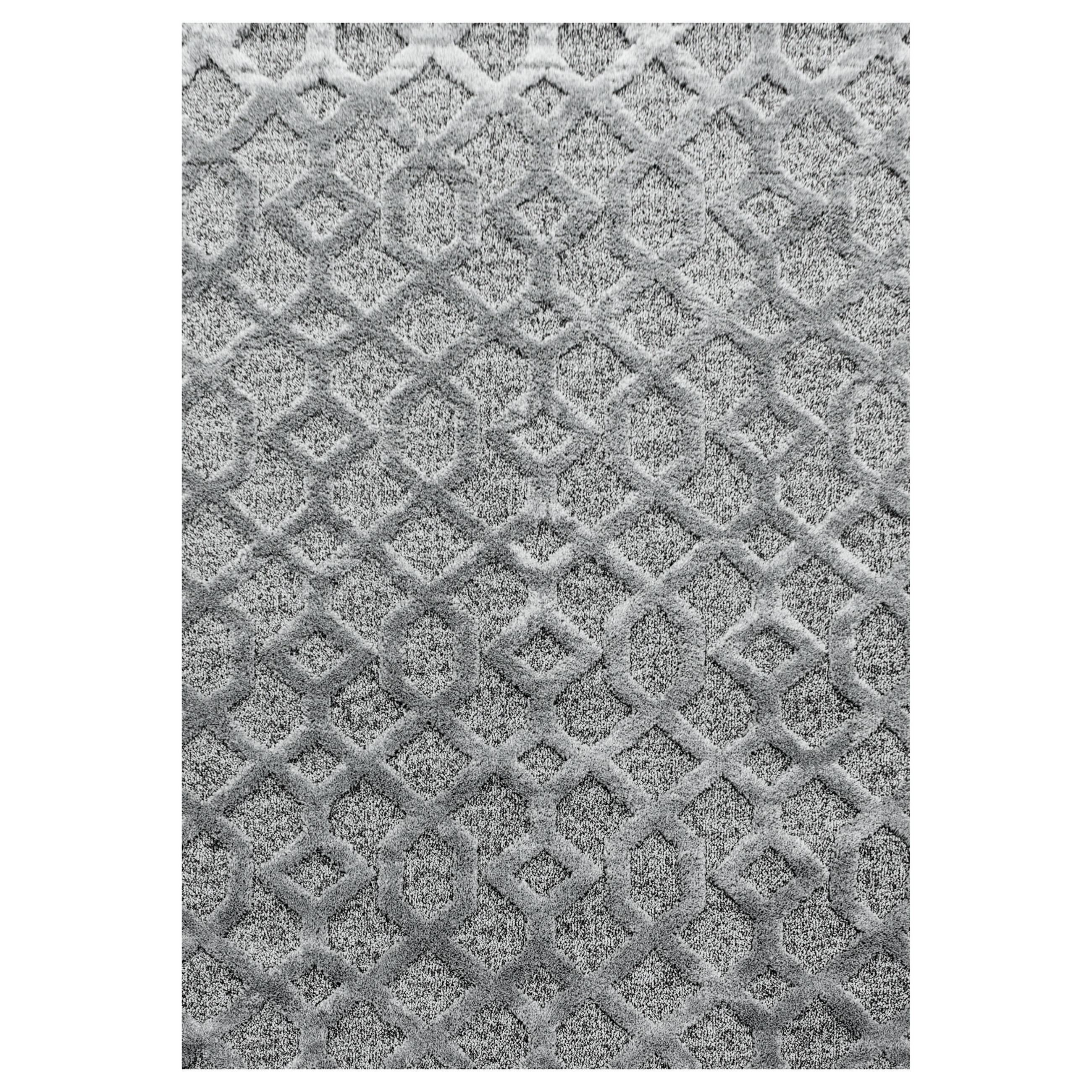 TEPPICH 3D-Effekt Geo-Muster Skulptural Waschbar Esszimmer Strapazierfähig Grau 240x340 cm – EISACK - Grau, Textil (240/340cm) - KADIMA DESIGN