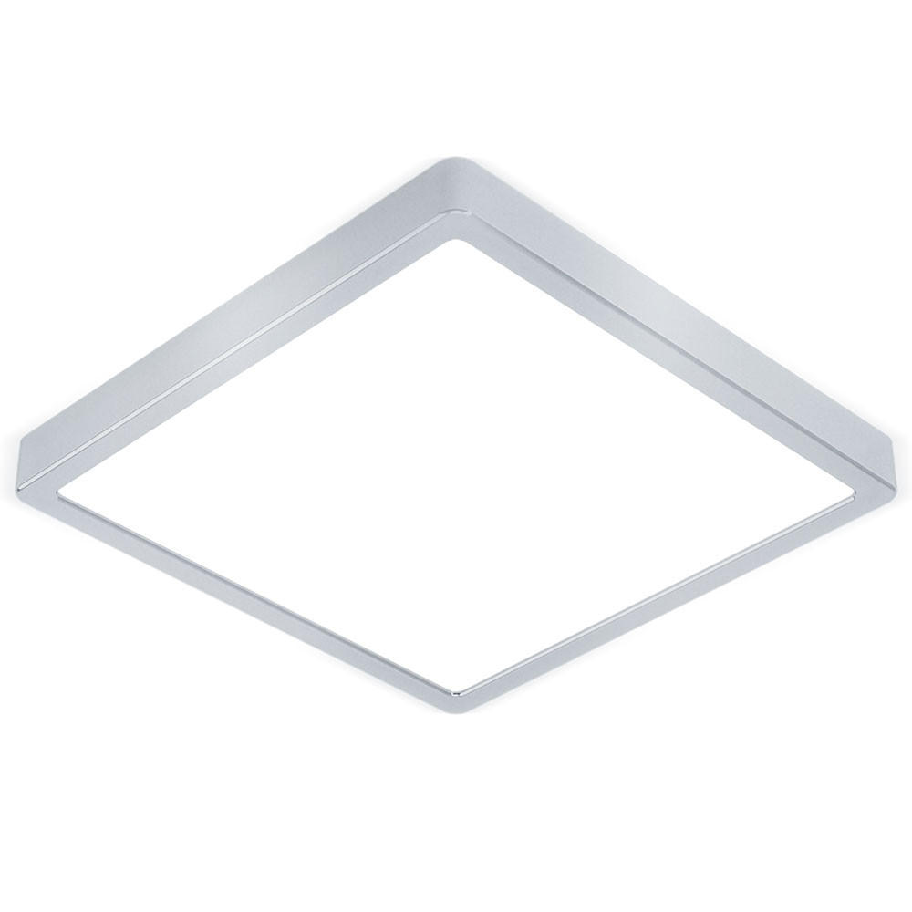 LED DECKENLEUCHTE Stahl Silber Opal - Silberfarben, Metall (28.5/28.5/2.8cm)