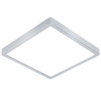 LED DECKENLEUCHTE Stahl Silber Opal - Silberfarben, Metall (28.5/28.5/2.8cm)