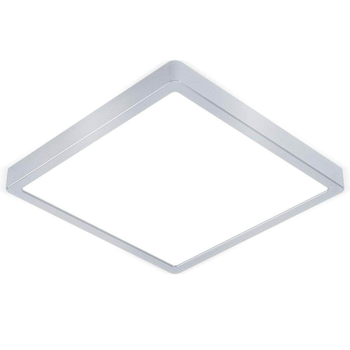 LED DECKENLEUCHTE Stahl Silber Opal - Silberfarben, Metall (28.5/28.5/2.8cm)