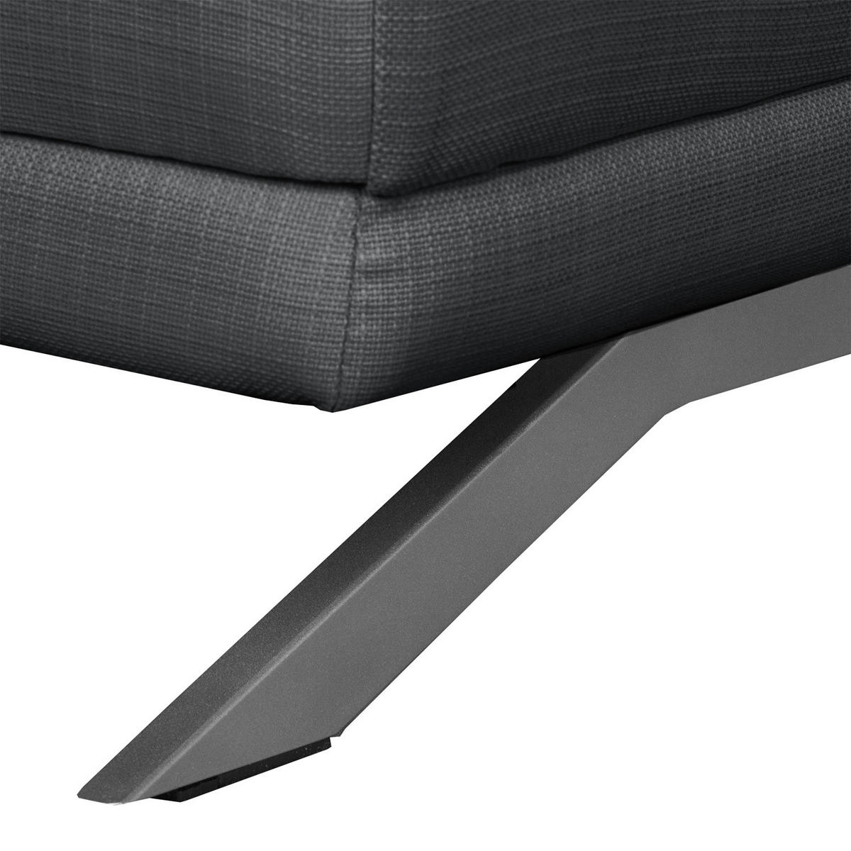 2-SITZER SOFA - Strukturstoff - Anthrazit, Textil (196/81/89cm) - home24