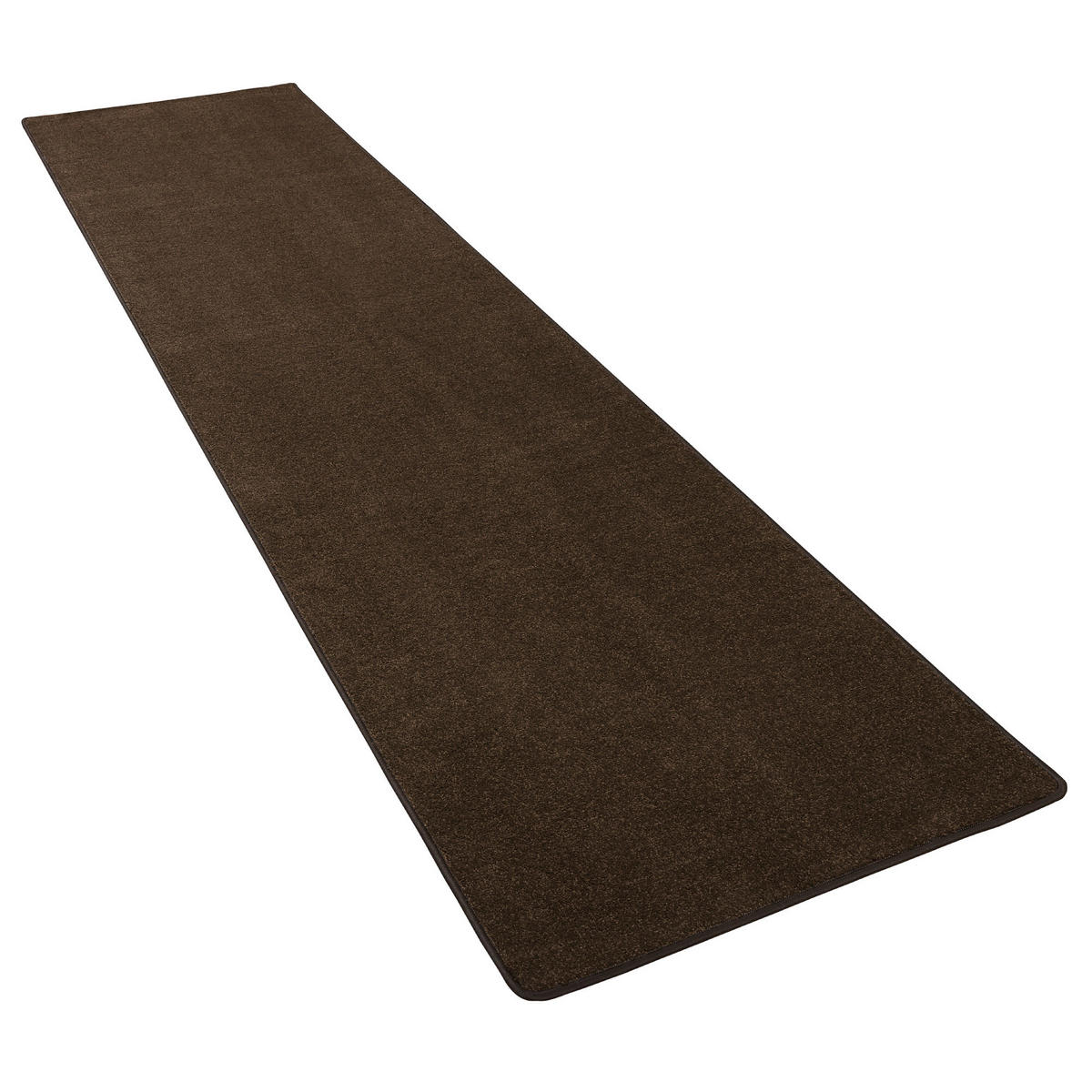 HOCHFLOR VELOURS LÄUFER TEPPICH LUNA - Dunkelbraun, Textil (100/300cm) - Snapstyle