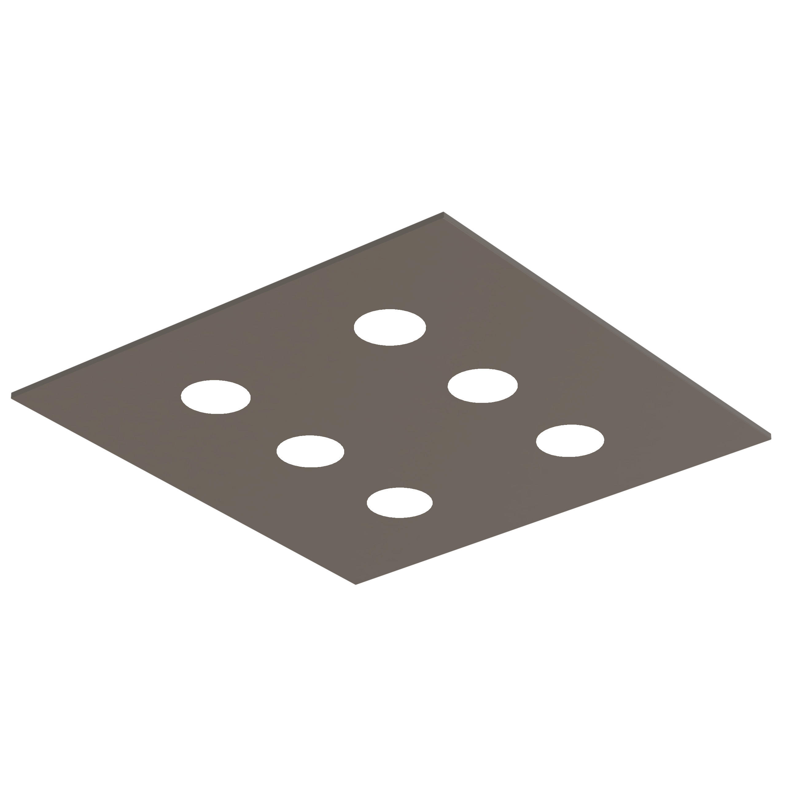 DECKENLEUCHTE - Graubraun, Metall (50/50/4cm) - Lumicom