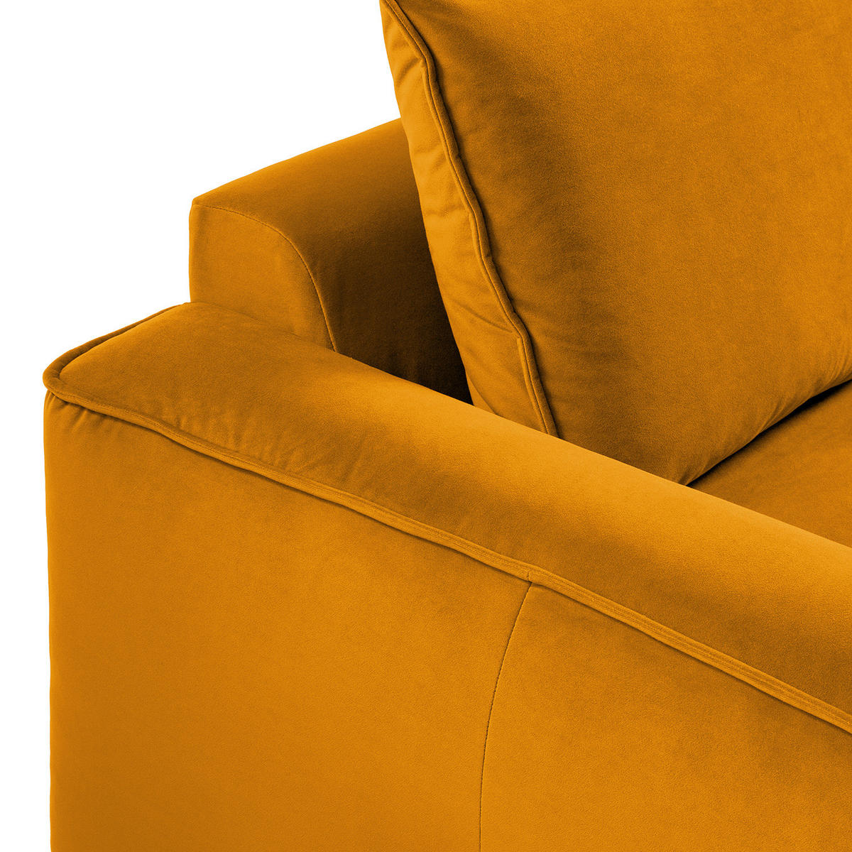 2,5-SITZER SOFA - modular - Schwarz/Orange, Holz/Kunststoff (189/80/99cm) - home24
