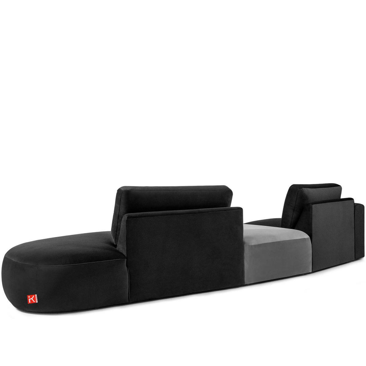 4-SITZER ECKSOFA ZUCCO Velour rechts, Dunkelgrau - Dunkelgrau, Textil (350/84/105cm) - KONSIMO®