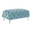 CHESTERFIELD-HOCKER - Samt - Pastellblau - EDWINA - Hellblau, Textil (62/44/103cm) - Vente-Unique