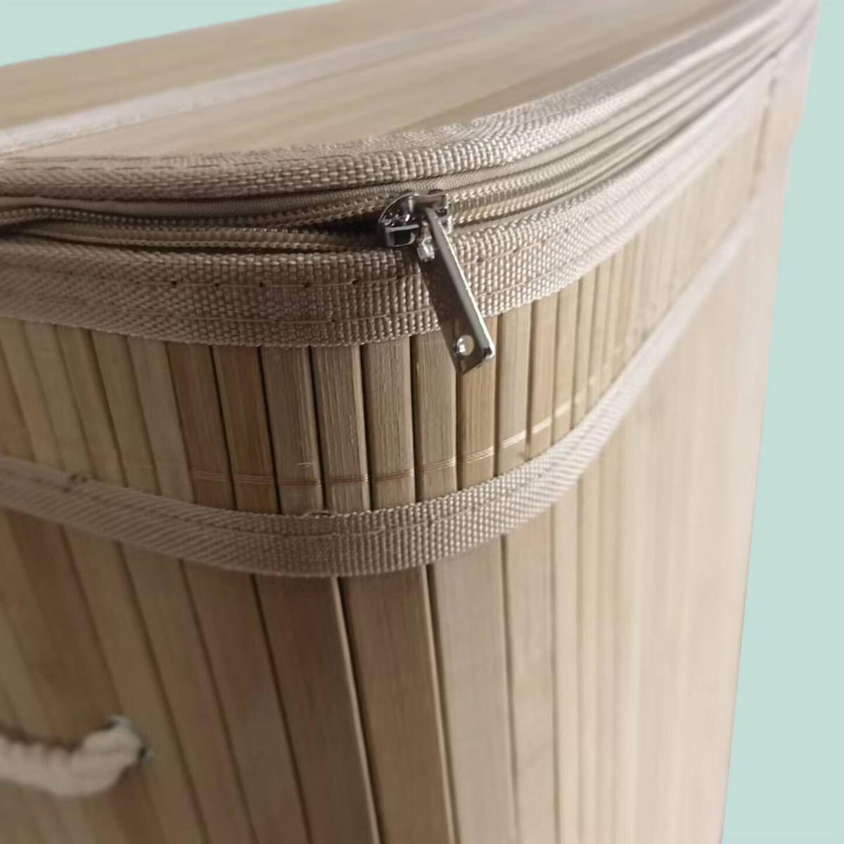 WÄSCHEKORB - Hellbraun, Holz/Textil (52/60/32cm) - Relaxdays