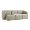 3-SITZER SOFA Bouclé Stoff Grau - Taupe/Schwarz, Holzwerkstoff/Kunststoff (244/75/94cm) - LaMiaSofa