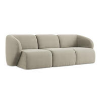3-SITZER SOFA Bouclé Stoff Grau - Taupe/Schwarz, Holzwerkstoff/Kunststoff (244/75/94cm) - LaMiaSofa