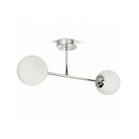 DECKENLEUCHTE SILBER - Weiß Hochglanz/Silberfarben, Glas/Metall (14/60/24cm) - kiki design