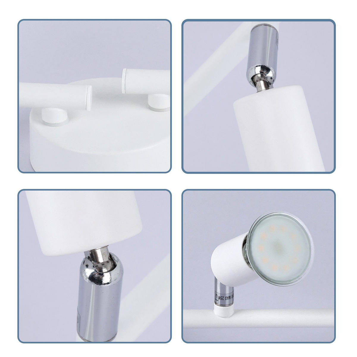 STRAHLER Flensburg 4-flammig 60/8/13.5 cm - Weiß, Metall (60/8/13.5cm) - Nettlife