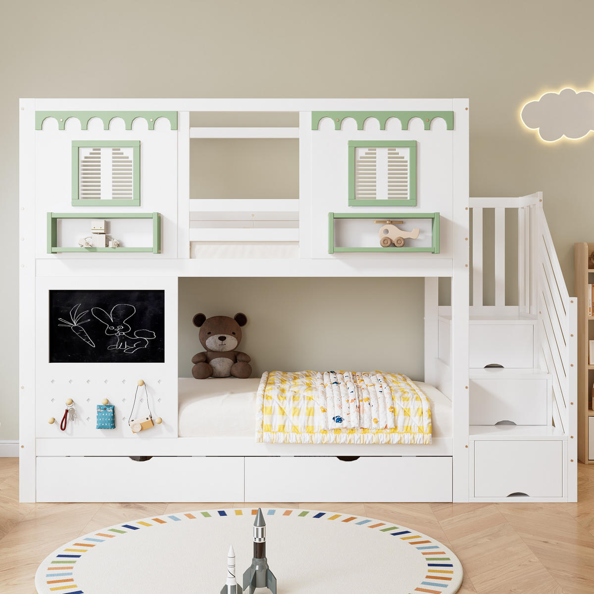 HOCHBETT 90x200 cm Pegboard Haken - Weiß, Holz (90/200cm) - LEBENLANG