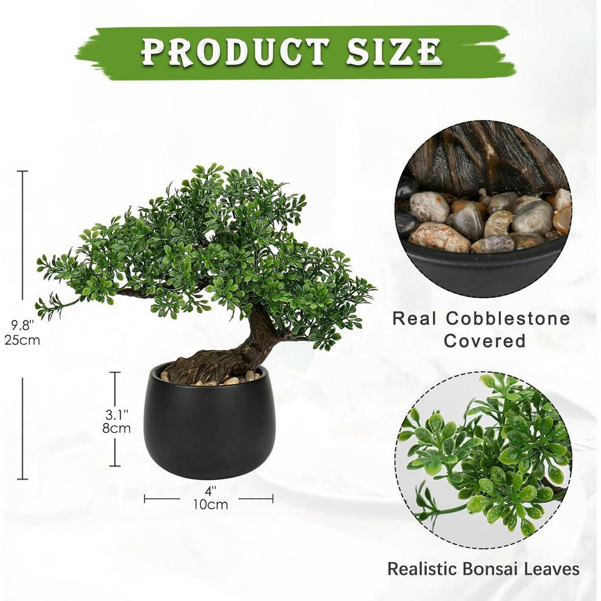 KUNSTPFLANZE Bonsai Baum 25 cm im Keramiktopf Schwarz - Schwarz, Keramik (27cm)