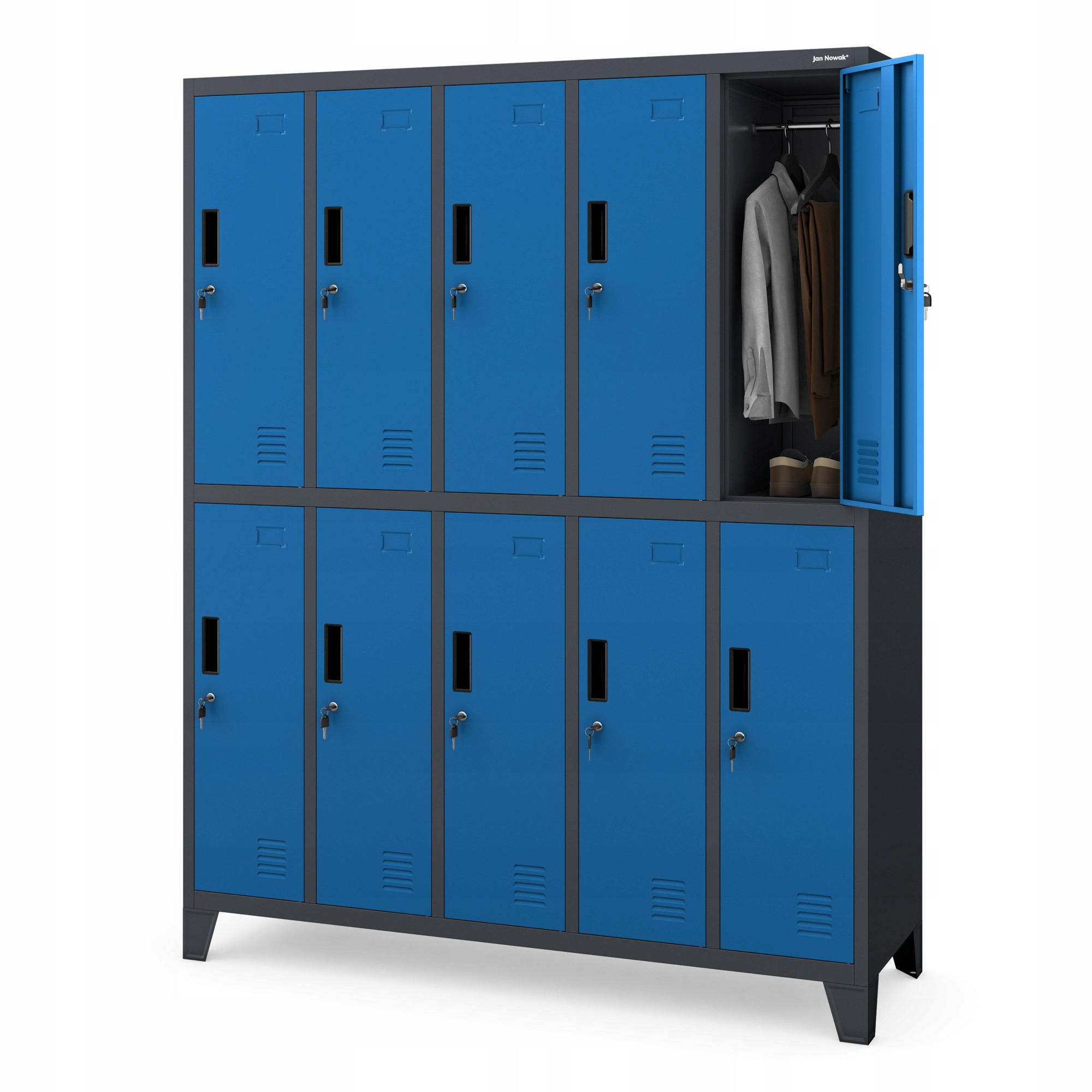 Jan Nowak SCHLIESSFACHSCHRANK Blau 136cm × 45cm × 172cm