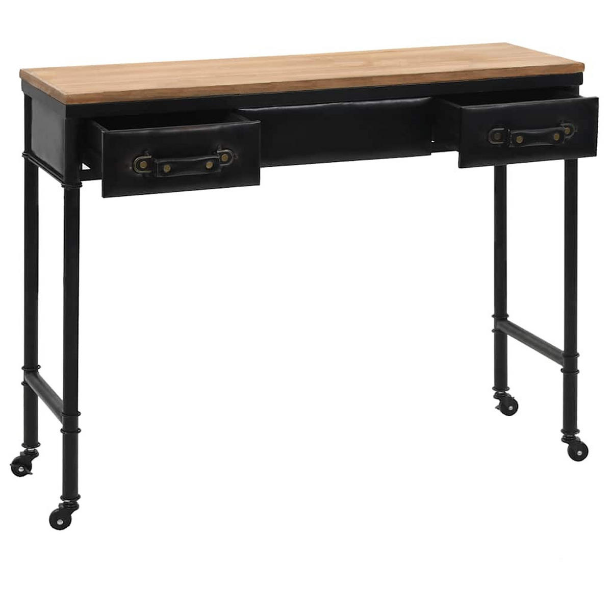 KONSOLENTISCH Mdf Und Tannenholz 100/33,5/80 Cm - Multicolor/Schwarz, Holzwerkstoff/Metall (100/33.5/80cm) - vidaXL