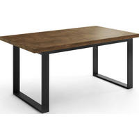ESSTISCH Valentino rechteckig ausziehbar, Lefkas Eiche 160/200/80/75 cm - Alteiche/Schwarz, Holzwerkstoff/Metall (80/200/75cm) - WFL GROUP