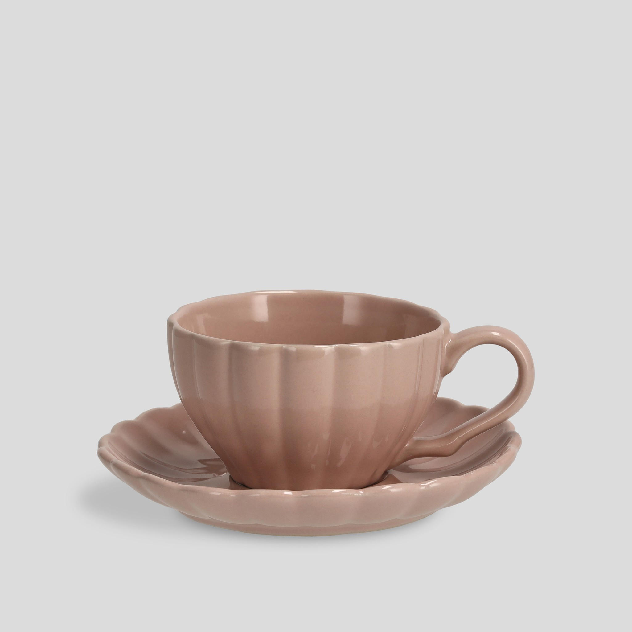 TASSE MIT UNTERTASSE Fiorenal - Rosa, Stein (0.17L) - home&you