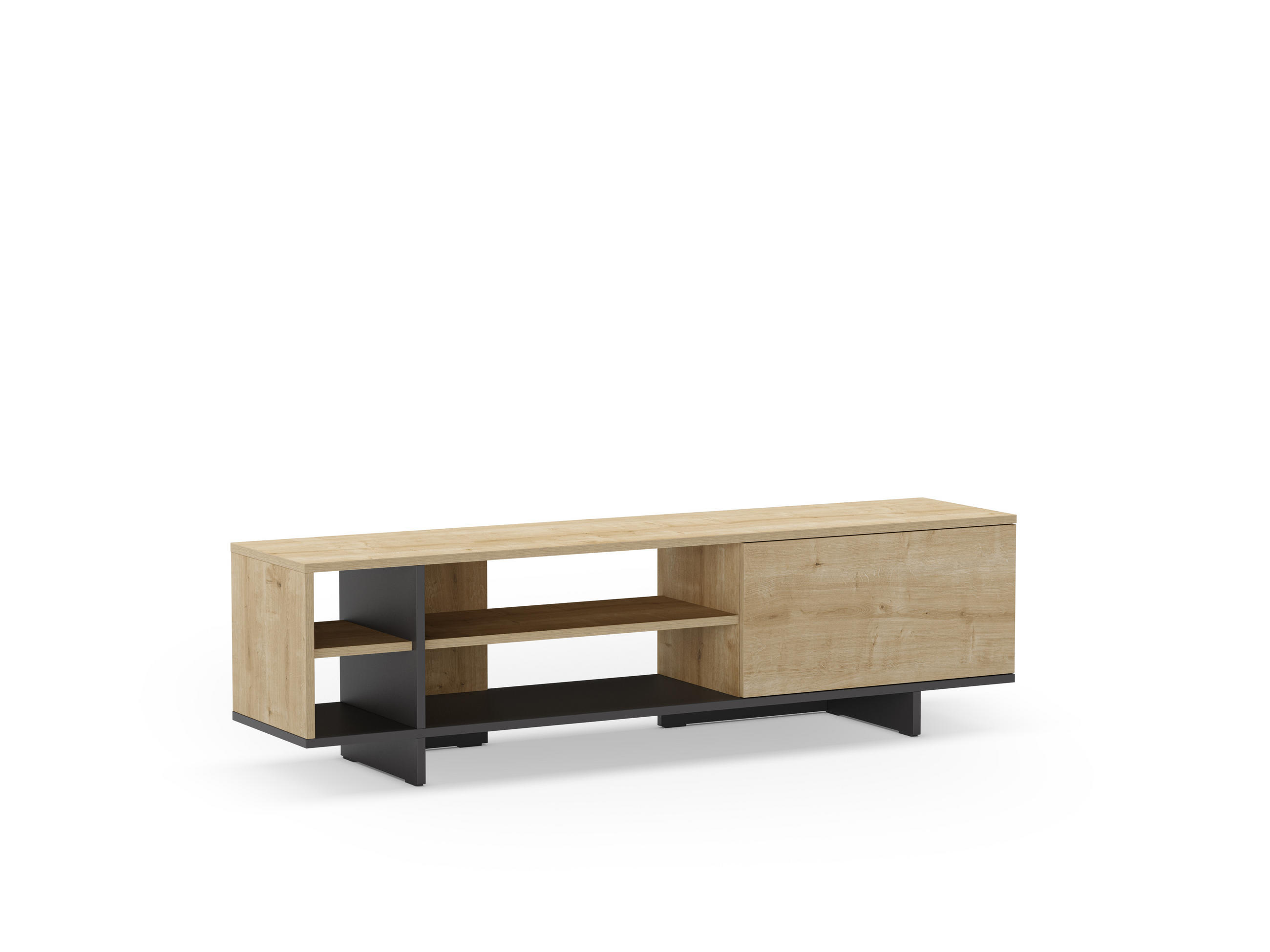 TV-STÄNDER Cequoia Schwarz 160/35.6/44 cm - Schwarz, Holz (35.6/44/160cm)