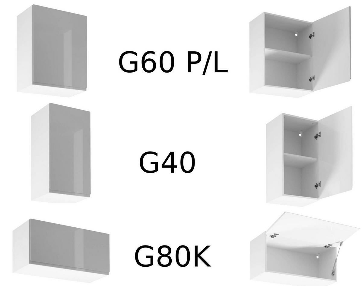 ECKKÜCHE 330x210 cm - Aspen K54-M330 in Grau/Hochglanz - Grau, Holz (540/212/210cm)