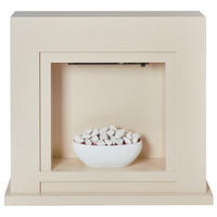 ELEKTROKAMIN Beige Sahara - Beige/Weiß, Holzwerkstoff (90/80/21cm) - Beliani