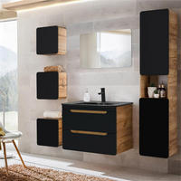 BADMÖBEL-SET NEW-LUTON-111 6ER-SET 6-TLG. New - Anthrazit, Holzwerkstoff (180/195/46cm) - Lomado