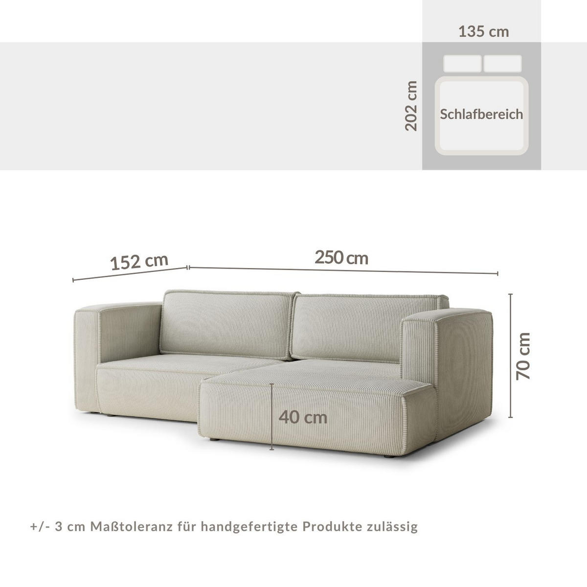 ECKSOFA MIT SCHLAFFUNKTION Velto Anthrazit Samtstoff - Anthrazit/Schwarz, Holz/Holzwerkstoff (250/152cm) - Maison de Reve