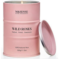 DUFTKERZE Wildrose 320g Sojawachs 70h Brenndauer - Rosa, Paraffin (10.5cm)