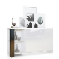 SIDEBOARD Canto Schwarz Hochglanz - Schwarz Hochglanz, Holzwerkstoff (143/81/36cm) - Vladon
