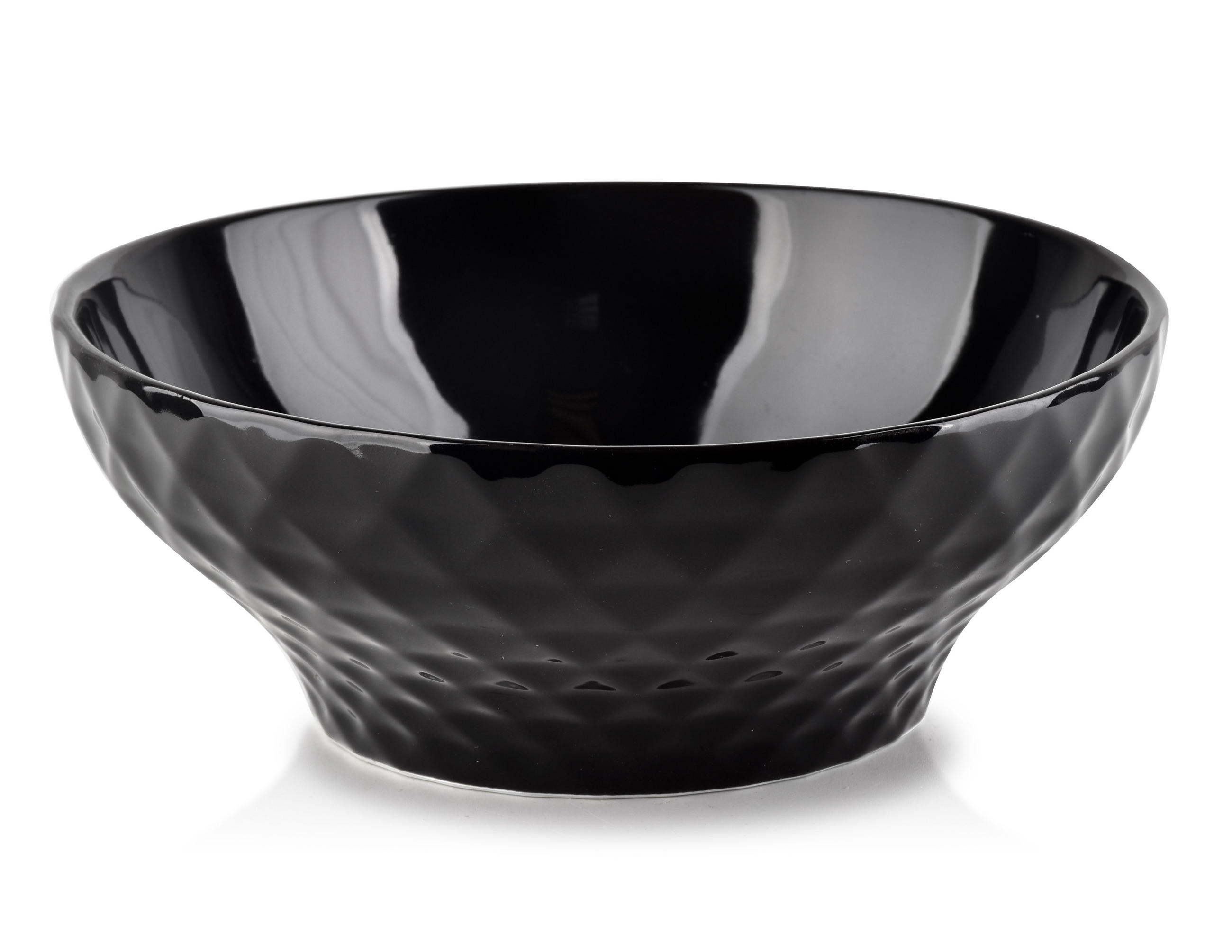 SCHALE Diament Schwarz 17.5/17.5/7 cm Keramik - Schwarz, Keramik (17.5cm) - Mondex